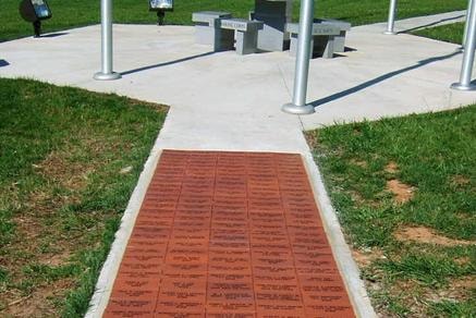 Commemorative brick patio installation